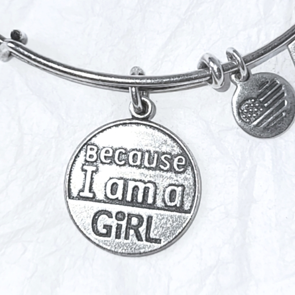 ALEX AND ANI "BECAUSE I AM A GIRL"  BANGLE BRACELET